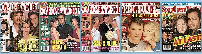 Back issues of Soap Opera Weekly from 1989 thru 2012
