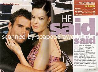 6-page interview with Cameron Mathison & Esta TerBlanche (Ryan & Gillian, AMC)