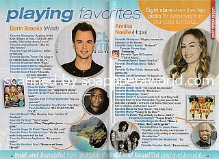 Playing Favorites with Darin Brooks and Annika Noelle of B&B