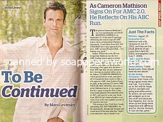 Interview with Cameron Mathison (Ryan on All My Children)