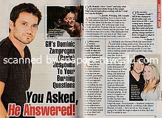 Interview with Dominic Zamprogna (Dante on General Hospital)