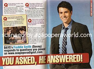 Interview with Freddie Smith (Sonny on the NBC soap opera, Days Of Our Lives)