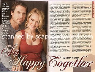 Interview with Joshua 
Morrow & Sharon Case (Nick and Sharon on the soap opera, The Young & The Restless)
