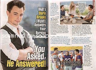 Interview with Darin Brooks (Wyatt on soap opera, The Bold & The Beautiful)