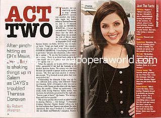 Interview with 
Jen Lilley (Theresa Donovan on the soap opera, Days Of Our Lives)