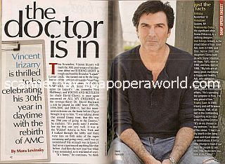 Interview with 
Vincent Irizzarry (Dr. David Hayward on the soap opera, All My Children)