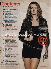 Contents Page featuring actress, Summer Glau