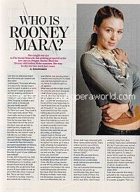 Interview with Rooney Mara of The Girl With The Dragon Tattoo