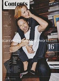 Contents Page featuring David Duchovny & Gillian Anderson of The X-Files