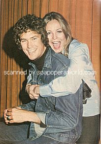 The Young & The Restless co-stars David Hasselhoff & Trish Stewart (Snapper and Chris on Y&R)