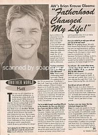 Interview with Brian Krause (Matt Cory on soap opera, Another World)