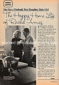 The Happy Home Life Of Rachel Ames (Audrey Hardy Baldwin on the soap opera, General Hospital)