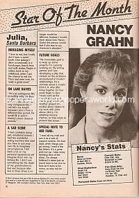 Star Of The Month - Nancy Grahn (Julia on Santa Barbara)