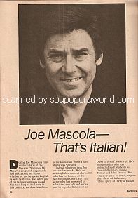 Interview with Joseph Mascolo (Stefano DiMera on Days Of Our Lives)