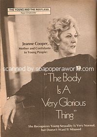 Interview with Jeanne Cooper (Kay Chancellor on the soap opera, The Young & The Restless)