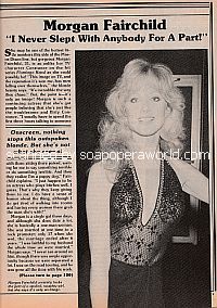 Interview with Morgan Fairchild (Constance on the primetime series, Flamingo Road)