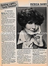 Interview with Patricia Barry (Sally Gleason on the CBS soap opera, Guiding Light)
