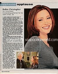 Applause, Applause for Robin Christopher (Skye on General Hospital)