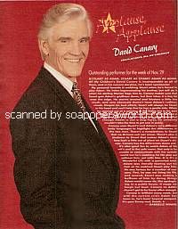 Applause, Applause for David Canary (Adam/Stuart on All My Children)