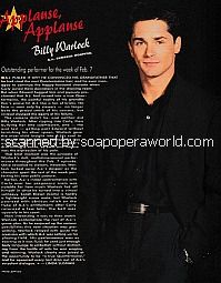Applause, Applause for Billy Warlock of General Hospital