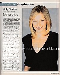 Applause, Applause for Molly Stanton (Charity on the soap opera, Passions)